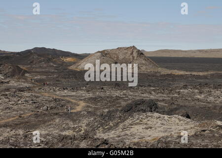 La Lava del 1984 eruzione in Krafla area vulcanica Foto Stock