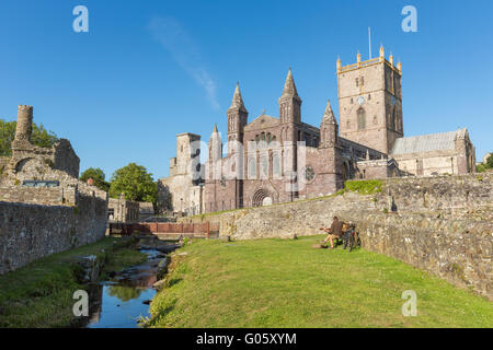 St Davids Cathedral - Pembrokeshire Foto Stock