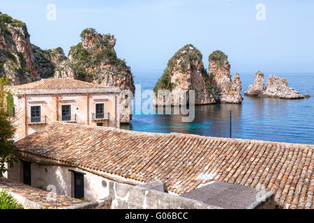 Scopello, Castellammare del Golfo e Trapani, Sicilia, Italia Foto Stock
