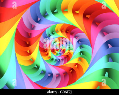 Bellissimo Arcobaleno spirale psichedelica di sfondo di Fractal Foto Stock