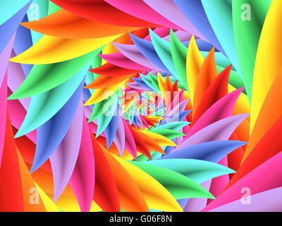 Bellissimo Arcobaleno spirale psichedelica di sfondo di Fractal Foto Stock