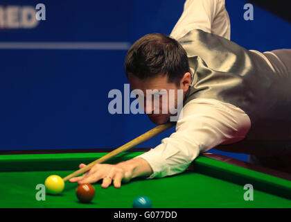 Il crogiuolo, Sheffield, Regno Unito. 30 apr, 2016. World Snooker Championships semi finali. Selby versus fu. Mark Selby svolge un credito shot: Azione Plus sport/Alamy Live News Foto Stock