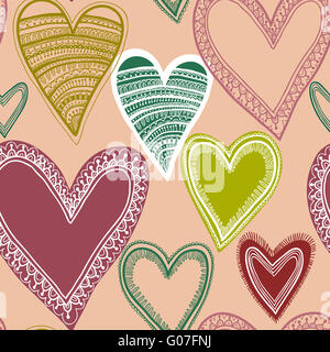 Colorato seamless modello cuore Foto Stock