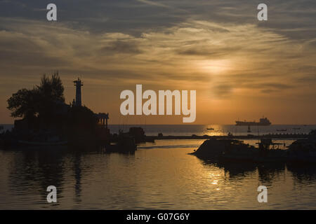 Sunset on the sea,Phu,Quoc,Vietnam,Southeast,Asia Foto Stock