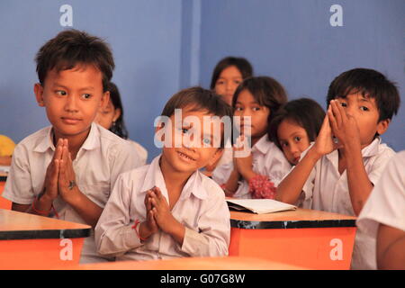 Cambidian scuola bambini Foto Stock