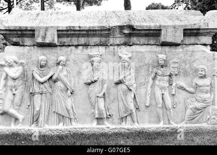 Di rilievo sul sarcofago di Aphrodisias Turchia Foto Stock