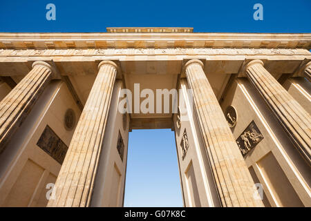 La Porta di Brandeburgo (Brandenburger Tor) di Berlino, Germania Foto Stock