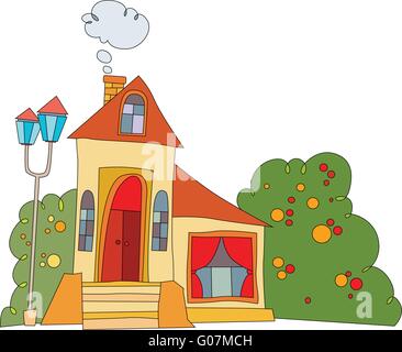 Casa in stile cartoon Illustrazione Vettoriale