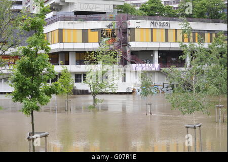Una catastrofe naturale di inondazioni in Hannover Foto Stock