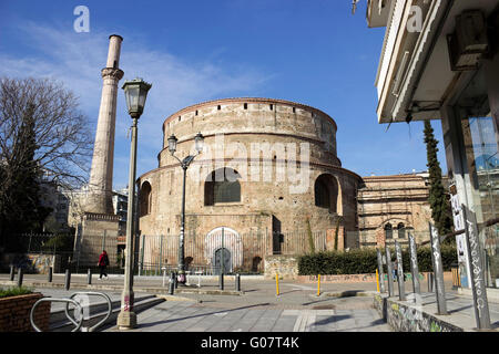 Ampia vista del Galerio Rotunda, un patrimonio Unesco World elenco monumento culturale. La città di Salonicco, Macedonia, Grecia. Foto Stock