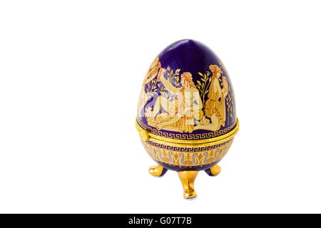 Scrigno nella forma di un uovo di Pasqua con un orname Foto Stock