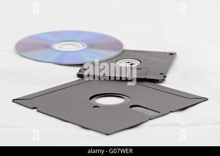 Old Fashion Disco Floppy e Compact Disc ( DVD Foto Stock