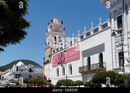 Plaza 25 de Mayo in Sucre, Bolivia Foto Stock