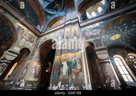 Interior Panteleimona Cattedrale del nuovo monastero di Athos, Abcasia Foto Stock