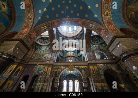 Interior Panteleimona Cattedrale del nuovo monastero di Athos, Abcasia Foto Stock