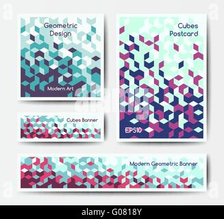 Geometrica astratta Modelli delle pagine di intestazione Illustrazione Vettoriale