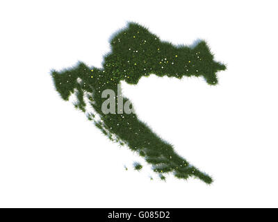 Mappa di Croazia paesi serie di erba realistica Foto Stock