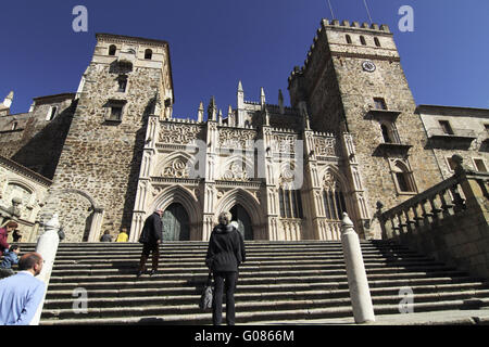 Scala per il monastero di Guadalupe, Extremadura Foto Stock