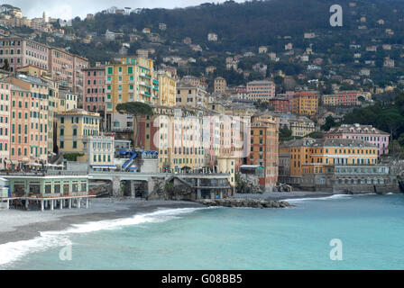 Spiaggia di Camogli Foto Stock