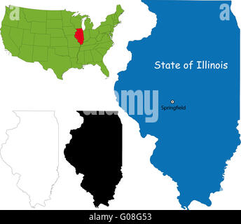 Mappa di Illinois Foto Stock