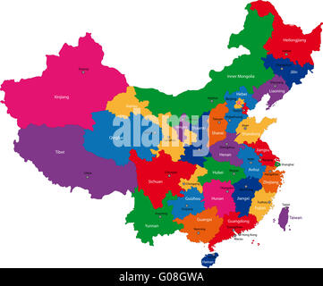 Mappa di Cina Foto Stock