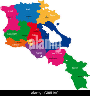 Mappa di Armenia Foto Stock