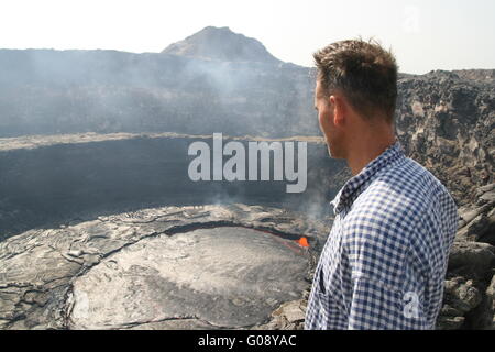 Vulcano Erta Ale in Etiopia Foto Stock