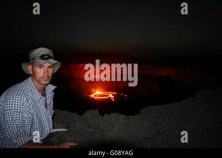Vulcano Erta Ale in Etiopia Foto Stock