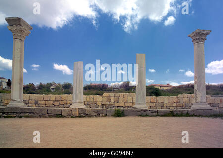 Antica basilica colonne del Creek colony Chersonesos Foto Stock