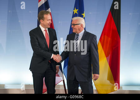 Steinmeier riceve la sua controparte provenienti dalla Norvegia Foto Stock