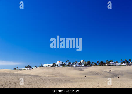 Playa del Ingles sul bordo delle dune Foto Stock