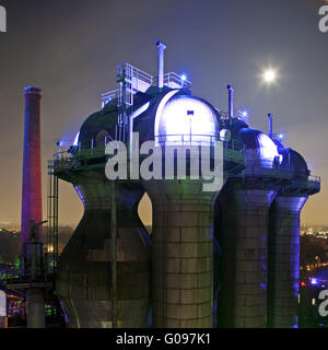 Illuminato Nord Duisburg Landscape Park, Germania Foto Stock