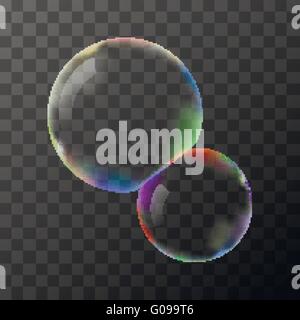 Vettore trasparente bolle di sapone Illustrazione Vettoriale