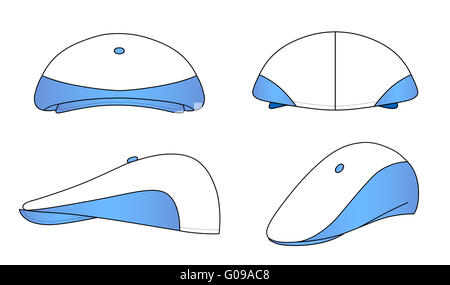 Delineare kepi, cap illustrazione isolato su bianco Foto Stock