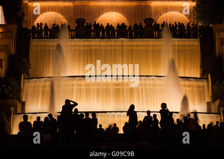 Montjuic Silhouet Foto Stock