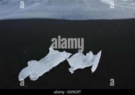 Sculture di ghiaccio, Jokullsarlon, Islanda Foto Stock