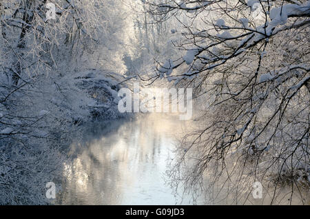 Il fiume dell'anno Argen in inverno Foto Stock