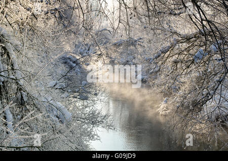 Il fiume dell'anno Argen in inverno Foto Stock