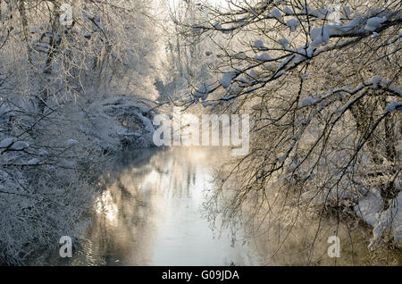 Il fiume dell'anno Argen in inverno Foto Stock