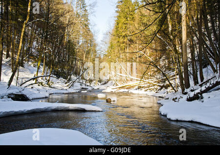 Il fiume dell'anno Argen in inverno Foto Stock