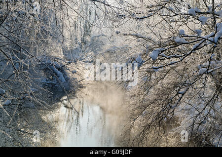 Il fiume dell'anno Argen in inverno Foto Stock