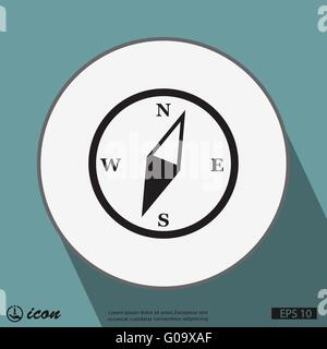 icona della bussola Illustrazione Vettoriale