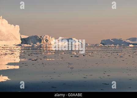 Iceberg alla Discoteca Bay, la Groenlandia Foto Stock