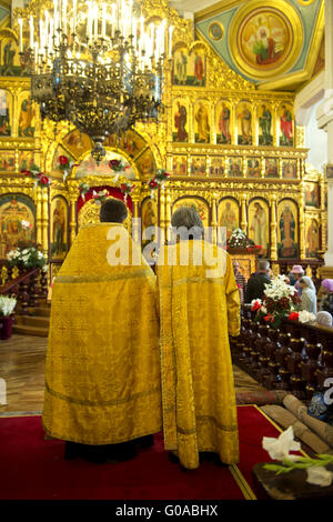 Cattedrale di ascensione, Almaty, Kazakhstan Foto Stock