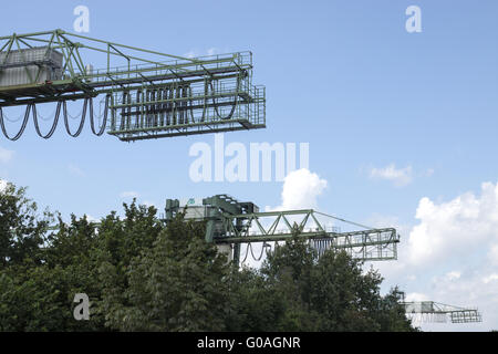 Gantry Crane, contenitore harbour Dortmund, Germania Foto Stock