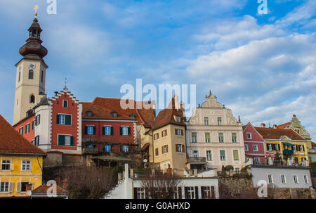 Vista sulla città Frohnleiten in Stiria Foto Stock