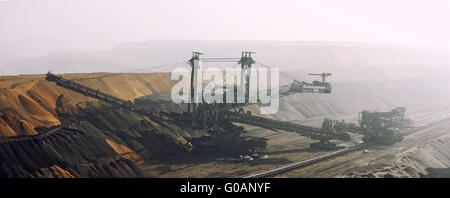 Immagine panoramica di un colono in miniera Garzweiler Foto Stock