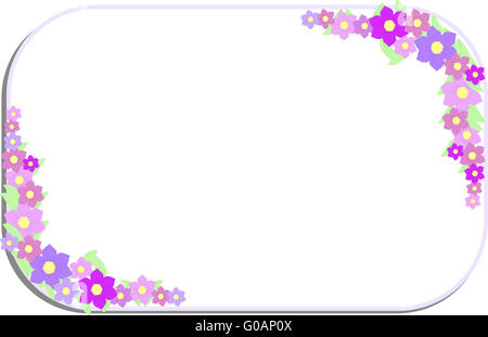 Angolo cornice fatta di fiori di lavanda. Confine fatto di fiori-garofani Foto Stock