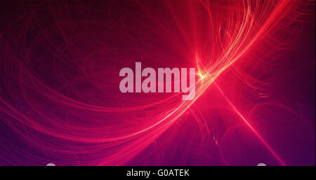 Abstract sfondo giallo rosso Linee curve e particelle Foto Stock