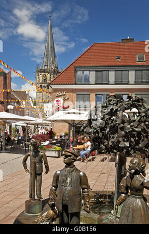 Cityscape, Chiesa dell Assunzione, Ahaus Germania Foto Stock